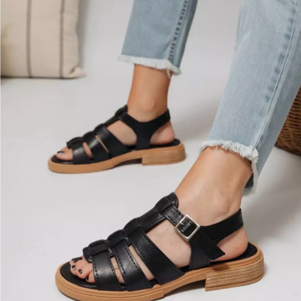 Elegant Black Strappy Sandals